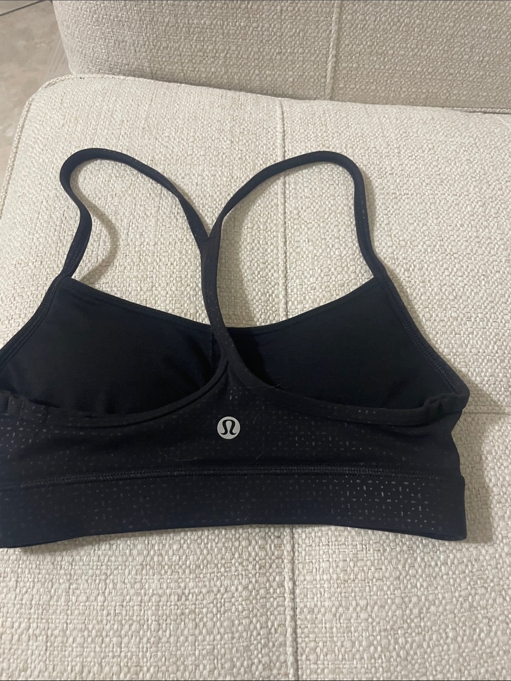 lululemon athletica Black Perforated Strappy Sports Bra
